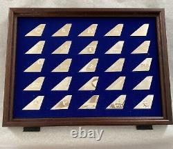 Complete Set Of Franklin Mint Airline Tail Emblem. 925 Ingots 1977-1980