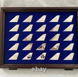 Complete Set Of Franklin Mint Airline Tail Emblem. 925 Ingots 1977-1980