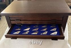 Complete Set Of Franklin Mint Airline Tail Emblem. 925 Ingots 1977-1980