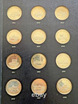 Complete Set of (3)1969 Franklin Mint Sterling Silver Antique Car Coins