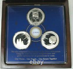 DAWN OF THE NEW MILLENNIUM Eyewitness 3 Medal Set STERLING SILVER In Case