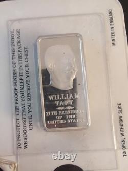 Danbury Mint 5.2ozt Presidential Sterling Silver Bar William Taft