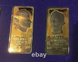 Danbury Mint Presidential 24karat Gold Plated Sterling Silver One Ounce Ingots