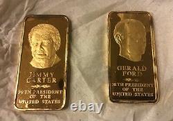 Danbury Mint Presidential 24karat Gold Plated Sterling Silver One Ounce Ingots