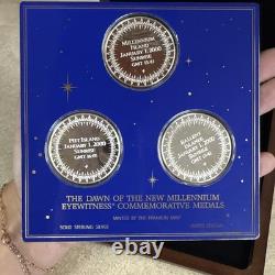 Dawn of the New Millennium Eyewitness 3 Medal Set Sterling Silver