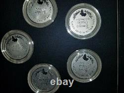 East African Wild Life Society Franklin Mint Sterling Silver 1971-1972 Set 40+OZ