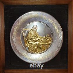 Estate 4 Franklin Mint Solid Sterling Silver/Gold Plates 950 Grams LFHW