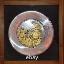 Estate 4 Franklin Mint Solid Sterling Silver/Gold Plates 950 Grams LFHW