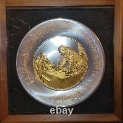 Estate 4 Franklin Mint Solid Sterling Silver/Gold Plates 950 Grams LFHW