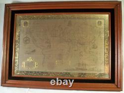 Extremely Rare! Franklin Mint Sterling Silver 925/Gold World Map Old Art Piece