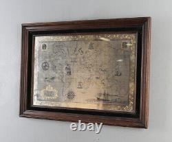 Extremely Rare! Franklin Mint Sterling Silver 925/Gold World Map Old Art Piece