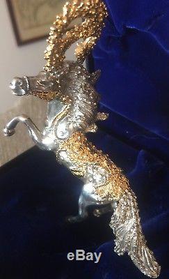 FIGURINE FRANKLIN MINT STERLING SILVER GOLD CIRCUS SASCHA BRASTOFF Dancing Horse