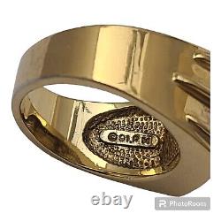 FM FRANKLIN MINT 585 14k GOLD EAGLE Men's Onyx Sterling Silver 925 Ring sz11