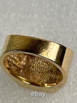 FM Franklin Mint Sterling Silver & 14K Yellow Gold Eagle Men's Ring Size 11