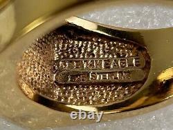 FM Franklin Mint Sterling Silver & 14K Yellow Gold Eagle Men's Ring Size 11