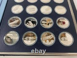 FRANKLIN MINT 100 Sterling Silver Coins HISTORY OF FLIGHT 1st Edn. Proof Set