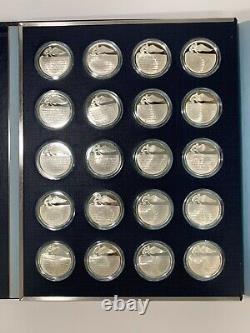 FRANKLIN MINT 100 Sterling Silver Coins HISTORY OF FLIGHT 1st Edn. Proof Set