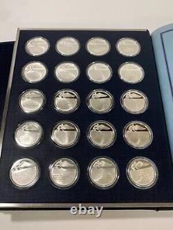 FRANKLIN MINT 100 Sterling Silver Coins HISTORY OF FLIGHT 1st Edn. Proof Set