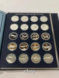 FRANKLIN MINT 100 Sterling Silver Coins HISTORY OF FLIGHT 1st Edn. Proof Set