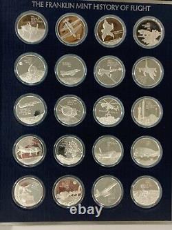 FRANKLIN MINT 100 Sterling Silver Coins HISTORY OF FLIGHT 1st Edn. Proof Set