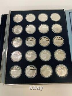 FRANKLIN MINT 100 Sterling Silver Coins HISTORY OF FLIGHT 1st Edn. Proof Set