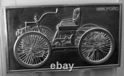 FRANKLIN MINT 1000 Grain. 925 Silver 1896 FORD QUADRICYCLE Car Art Bar