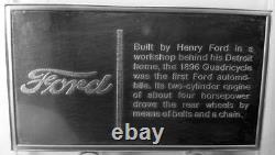 FRANKLIN MINT 1000 Grain. 925 Silver 1896 FORD QUADRICYCLE Car Art Bar