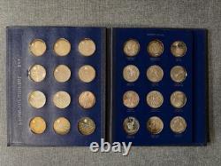 FRANKLIN MINT 1970 AMERICA IN SPACE 1st ED. STERLING SILVER PROOF 24 MEDAL SET