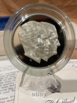 FRANKLIN MINT- 1973 Presidential Inaugural Medal. 925 Silver- Proof Nixon -Agnew