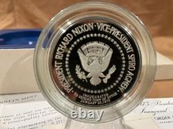 FRANKLIN MINT- 1973 Presidential Inaugural Medal. 925 Silver- Proof Nixon -Agnew