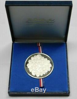 FRANKLIN MINT 1976 Bicentennial 2000 Grains Sterling Silver Proof Medal In Box