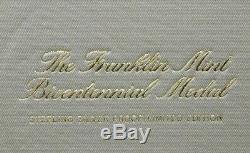 FRANKLIN MINT 1976 Bicentennial 2000 Grains Sterling Silver Proof Medal In Box