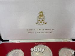 FRANKLIN MINT 1980 Cayman Islands Proof Set Sterling Silver RARE