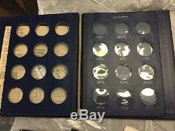 FRANKLIN MINT AMERICA IN SPACE STERLING SILVER PROOF SETS 19.2 OZ. New as issued