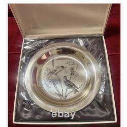 FRANKLIN MINT Audubon STERLING SILVER BIRD PLATES Set Of 4. EST. 25 oz Or 1.5 Lb