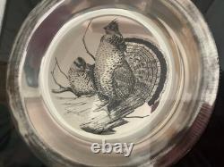 FRANKLIN MINT Audubon STERLING SILVER BIRD PLATES Set Of 4. EST. 25 oz Or 1.5 Lb