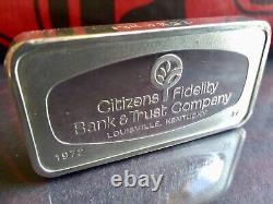 FRANKLIN MINT Citizens Bank Louisville Kentucky 2oz+ Sterling Silver Ingot Bar