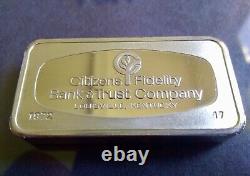 FRANKLIN MINT Citizens Bank Louisville Kentucky 2oz+ Sterling Silver Ingot Bar