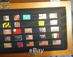 FRANKLIN MINT FLAGS OF LIBERTY STERLING SILVER 24 INGOT SET With ENAMEL WithCASE
