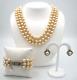 Franklin Mint Jackie Kennedy Faux Pearl Trio All With Coa's Sterling Silver 925