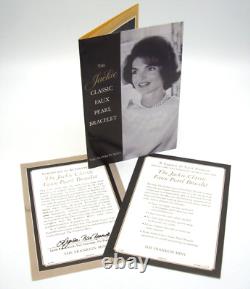 FRANKLIN MINT JACKIE KENNEDY FAUX PEARL TRIO ALL With COA'S STERLING SILVER 925