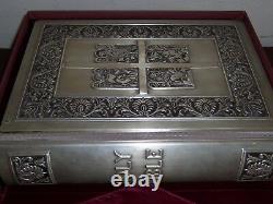 FRANKLIN MINT Library NEW AMERICAN BIBLE with SILVER COVERS -Queen Mary Psalter