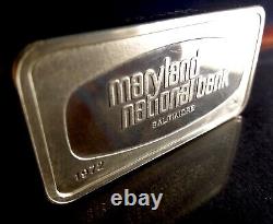 FRANKLIN MINT Maryland National Bank Baltimore 2oz+ Sterling Silver Ingot Bar