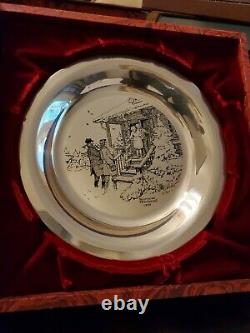 FRANKLIN MINT NORMAN ROCKWELL HOME For CHRISTMAS 1975 Silver serial #14351