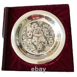 FRANKLIN MINT NORMAN ROCKWELL STERLING SILVER PLATE The Carolers 1972