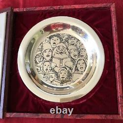 FRANKLIN MINT NORMAN ROCKWELL STERLING SILVER PLATE The Carolers 1972