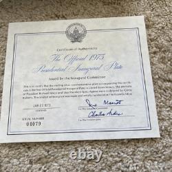 FRANKLIN MINT Nixon Official 1973 Presidential Inaugural Plate Sterling Silver