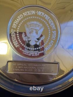 FRANKLIN MINT Nixon Official 1973 Presidential Inaugural Plate Sterling Silver