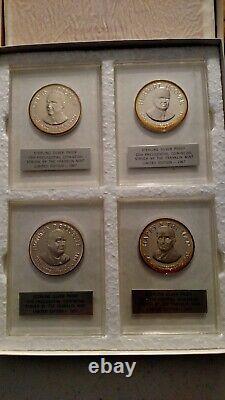 FRANKLIN MINT Presidential Commemorative STERLING SILVER Medals 36pc Set