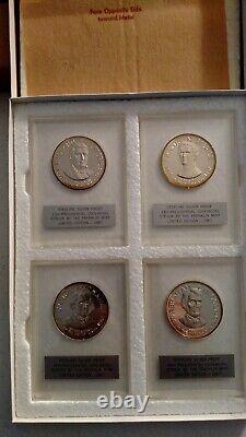 FRANKLIN MINT Presidential Commemorative STERLING SILVER Medals 36pc Set